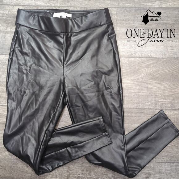 Loft Faux Leather Skinny Ankle Pants Size M - Picture 1 of 6